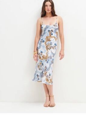 Reformation Emerick Dress - Blue and White